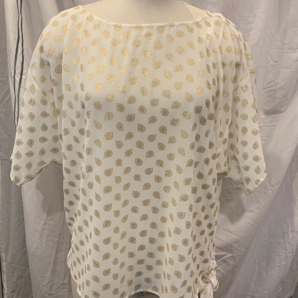 Michael Kors Tops - Michael Kors Sheer Blouse w/ Gold Dots s301-007-07